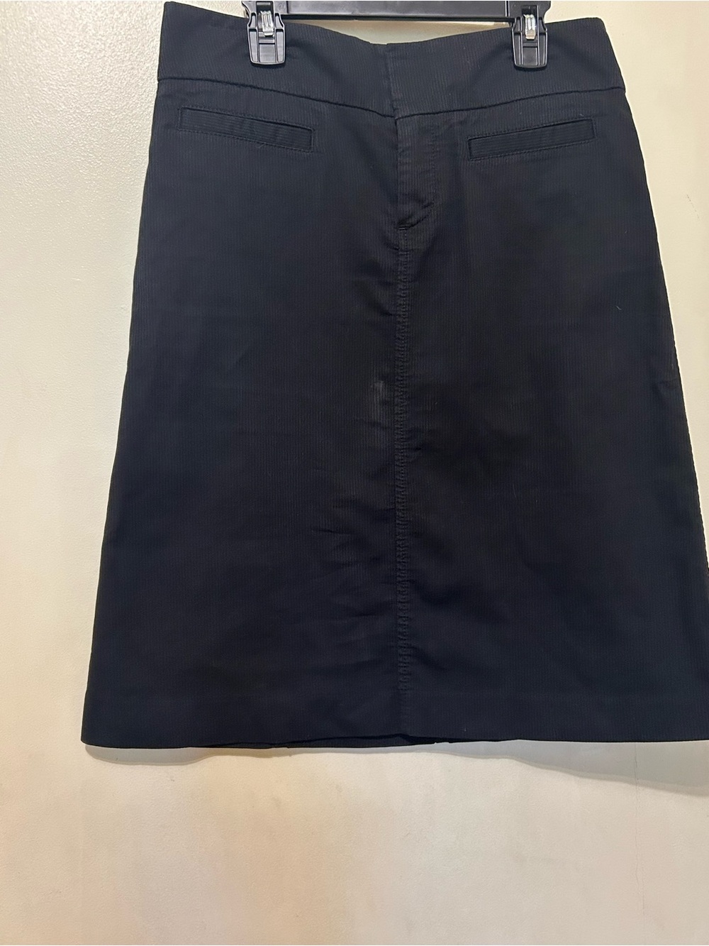 GAP Black A-Line Women's Skirt Sz 4 Stretch Textured Cotton Pockets